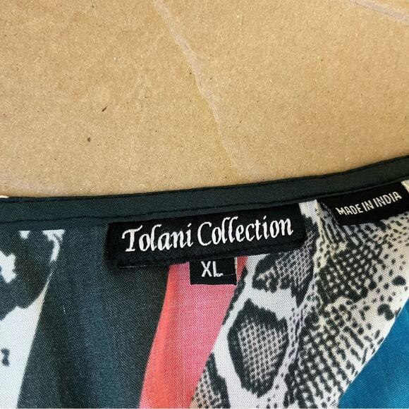 Tolani Collection Snake Print Patchwork Tunic - Picture 8 of 9